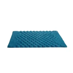 Knightsbridge Luxurious Block Pattern High Quality Year Round Cotton With Non-Skid Back Bath Rug Aqua -Bathroom Products Store GUEST 61440b6a 9e38 4496 8002 f2cab8302b8e