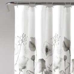 72"x72" Zuri Flora Shower Curtain Light Gray - Lush Décor