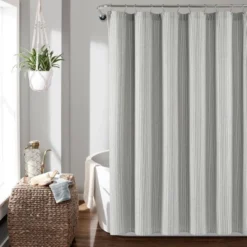 72"x72" Farmhouse Vintage Striped Yarn Dyed Cotton Shower Curtain - Lush Décor 6 72"x72" Farmhouse Vintage Striped Yarn Dyed Cotton Shower Curtain - Lush Décor -Bathroom Products Store GUEST 623af741 376d 4e98 8bc3 2878e5125b9f