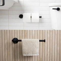 Aviano Hardware Wall Mounted Metal Paper Towel Holder - Black