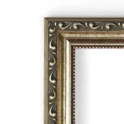 Amanti Art Parisian Silver Petite Bevel Wood Bathroom Wall Mirror 26 X 20 In.