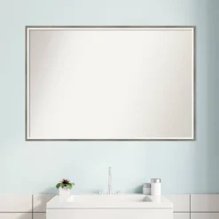 37" X 25" Non-Beveled Lucie Wood Bathroom Wall Mirror Silver - Amanti Art 7 37" X 25" Non-Beveled Lucie Wood Bathroom Wall Mirror Silver - Amanti Art -Bathroom Products Store GUEST 66dbcb7f 275c 4955 b5f1 d7471fcbfda2