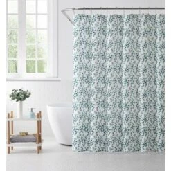 Saro Lifestyle Eucalytpus Leaf Shower Cutain, 70"x72" Oblong, Eucalyptus
