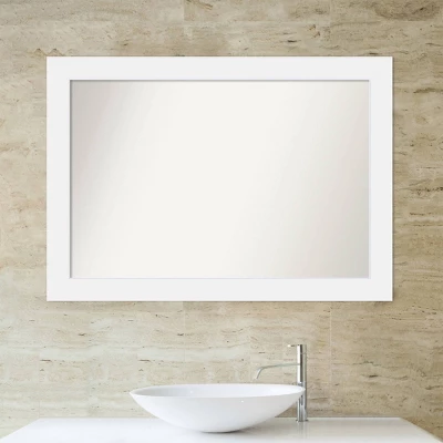 41" x 29" Non-Beveled Corvino Wood Bathroom Wall Mirror White - Amanti Art 41" X 29" Non-Beveled Corvino Wood Bathroom Wall Mirror White - Amanti Art -Bathroom Products Store GUEST 68f71a97 6a85 4947 a9fd 1423d7aff4de