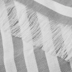 Hammam Fringe Fabric Shower Curtain - Zenna Home