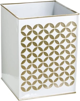 Creative Scents Diamond Lattice White and Gold Wastebasket Creative Scents Diamond Lattice White And Gold Wastebasket -Bathroom Products Store GUEST 69e710c9 c06d 4601 9f34 b0363239a9b3
