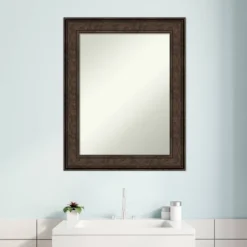 24" X 30" Non-Beveled Ridge Bronze Bathroom Wall Mirror - Amanti Art -Bathroom Products Store GUEST 6a6a3d50 f38d 4bf2 aab8 412ff9dee593