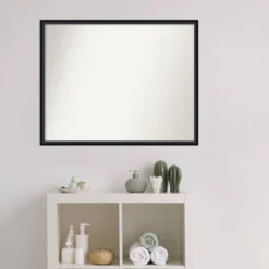 29" X 23" Non-Beveled Lucie Wood Bathroom Wall Mirror Black - Amanti Art -Bathroom Products Store GUEST 6bb19e7c a554 4769 a1f9 05ed43e136e1