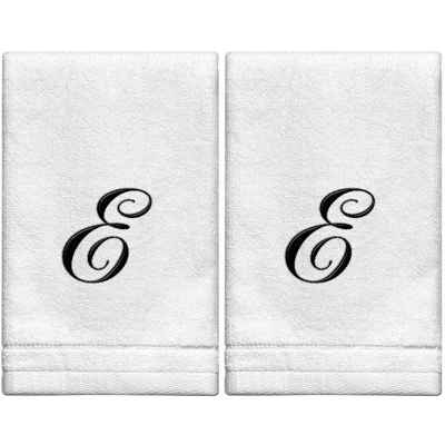 Creative Scents Set of 2 White Fingertip Monogrammed Towels, Black Embroidered Creative Scents Set Of 2 White Fingertip Monogrammed Towels, Black Embroidered -Bathroom Products Store GUEST 6d095042 86fe 4da9 86b0 f7c1466825e4