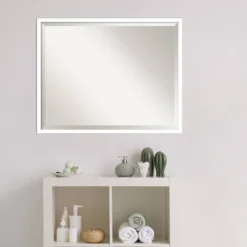 29" X 23" Svelte Framed Bathroom Vanity Wall Mirror White - Amanti Art -Bathroom Products Store GUEST 6e9ad70f b485 48d1 a073 33c1cd4026a6