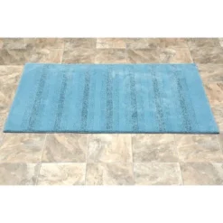 30"x50" Essence Nylon Washable Bathroom Rug Basin Blue - Garland Rug
