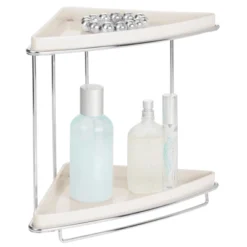 MDesign Metal Bathroom Vanity Corner Storage Caddy, 2 Shelves -Bathroom Products Store GUEST 6fb7745b f47f 4e30 a7d7 3bf311b476a4
