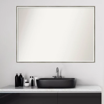 39" x 28" Non-Beveled Lucie Wood Bathroom Wall Mirror Silver - Amanti Art 39" X 28" Non-Beveled Lucie Wood Bathroom Wall Mirror Silver - Amanti Art -Bathroom Products Store GUEST 719e7110 abd2 4bbf aa00 aa06b1f1970b