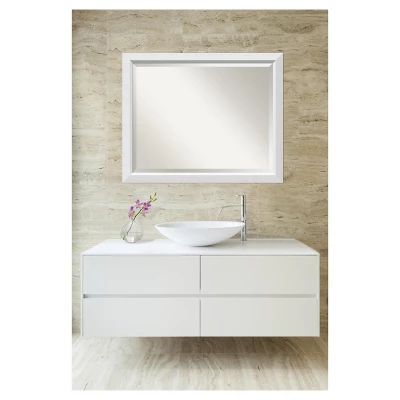 32" x 26" Blanco Wood Framed Bathroom Vanity Wall Mirror White - Amanti Art 32" X 26" Blanco Wood Framed Bathroom Vanity Wall Mirror White - Amanti Art -Bathroom Products Store GUEST 73546792 4408 45bb 8d90 7126cb93e748