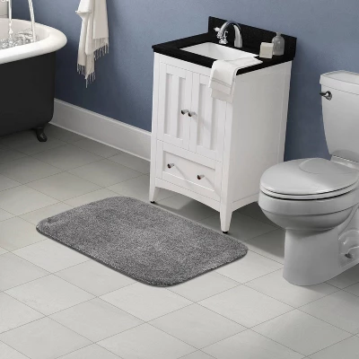 24"x40" Traditional Plush Nylon Washable Bath Rug Gray - Garland Rug 24"x40" Traditional Plush Nylon Washable Bath Rug Gray - Garland Rug -Bathroom Products Store GUEST 760af1a4 7636 4528 bf39 f953981df879
