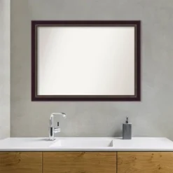 42" X 31" Non-Beveled Signore Bronze Wood Bathroom Wall Mirror - Amanti Art -Bathroom Products Store GUEST 7693cd8b c1ac 450b a286 3d36e6b76a75