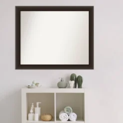 32" X 26" Non-Beveled Romano Espresso Narrow Wood Bathroom Wall Mirror - Amanti Art -Bathroom Products Store GUEST 7763dfc1 1baf 45f2 baf6 0008bbb46b8b