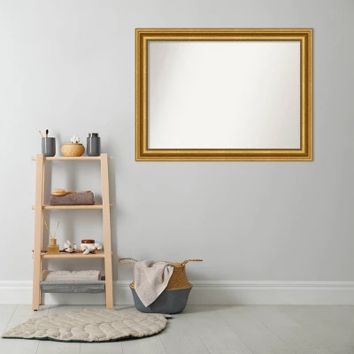 44" x 33" Non-Beveled Parlor Bathroom Wall Mirror Gold - Amanti Art 44" X 33" Non-Beveled Parlor Bathroom Wall Mirror Gold - Amanti Art -Bathroom Products Store GUEST 7a370968 31b9 464f 9cf3 179af35d0429