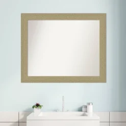 32" X 26" Non-Beveled Mosaic Bathroom Wall Mirror Gold - Amanti Art -Bathroom Products Store GUEST 7b9969d8 2d65 46e0 93dd 8c1d02977c3e