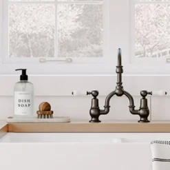 Sweet Water Decor Clear Plastic White Text Label Dish Soap Dispenser - 16oz