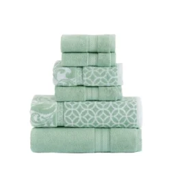 Modern Threads Reversible Yarn Dyed Jacquard Towel Set, Trefoil Filigree. -Bathroom Products Store GUEST 7c85bcce 136c 48ed b4dd fa2ff5c0929a