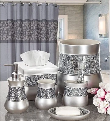 Creative Scents Brushed Nickel 6 Piece Bathroom Accessories Set Creative Scents Brushed Nickel 6 Piece Bathroom Accessories Set -Bathroom Products Store GUEST 7d664723 f0c2 45d5 949d 753d9deb90e4