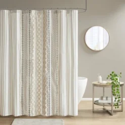 72"x72" Imani Chenille Striped Cotton Printed Shower Curtain -Bathroom Products Store GUEST 7daea8ed e00a 4d1f af45 5c38c1896b5b
