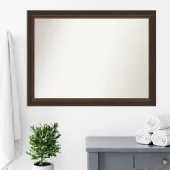 43" X 32" Non-Beveled Lara Wood Bathroom Wall Mirror Bronze - Amanti Art -Bathroom Products Store GUEST 7e34f8c5 9d81 4d5b 9780 f1e3b9ac1d0d