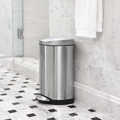 simplehuman 10L Semi-Round Step Trash Can Stainless Steel Simplehuman 10L Semi-Round Step Trash Can Stainless Steel -Bathroom Products Store GUEST 7faf322d a689 4d82 9899 b0f41a671d20