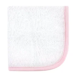 Hudson Baby Infant Girl Cotton Hooded Towel And Washcloth 2pc Set, Pink Safari, One Size
