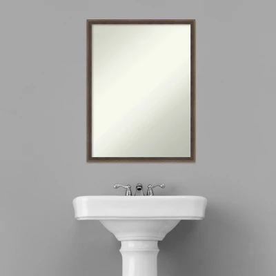 19" x 25" Non-Beveled Hardwood Wedge Wood Bathroom Wall Mirror Mocha Brown - Amanti Art 19" X 25" Non-Beveled Hardwood Wedge Wood Bathroom Wall Mirror Mocha Brown - Amanti Art -Bathroom Products Store GUEST 80fe4586 c25d 45c2 b408 0036043a8254