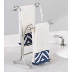 MDesign Fingertip Towel Holder For Bath Vanity Countertops - Satin