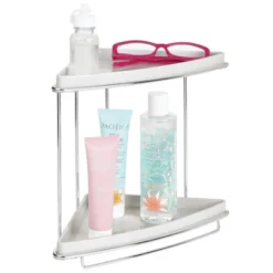 MDesign Metal Bathroom Vanity Corner Storage Caddy, 2 Shelves -Bathroom Products Store GUEST 832667a6 1553 4181 b2de bb67371d016c