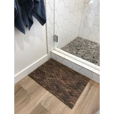 27.9"X19.5" Teak Bath Mat Mocha Brown - Hip-o Modern Living 27.9"X19.5" Teak Bath Mat Mocha Brown - Hip-o Modern Living -Bathroom Products Store GUEST 8459c466 9a71 497c b41e 6b7f6d7924d0