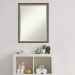 Amanti Art Parisian Silver Petite Bevel Wood Bathroom Wall Mirror 26 X 20 In. -Bathroom Products Store GUEST 848952c6 0b6c 488f 8fe9 7185ec240555