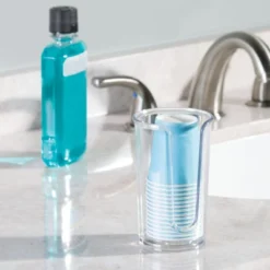 MDesign Small Plastic Disposable Paper Rinsing Cup Dispenser - 2 Pack - Clear -Bathroom Products Store GUEST 8656871f 3e06 417f b9f7 90f1d90955fb