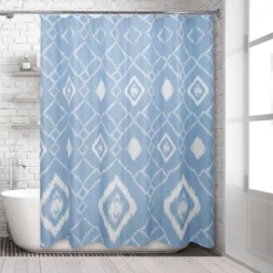 Coastal Ikat Shower Curtain Blue - Allure Home Creations