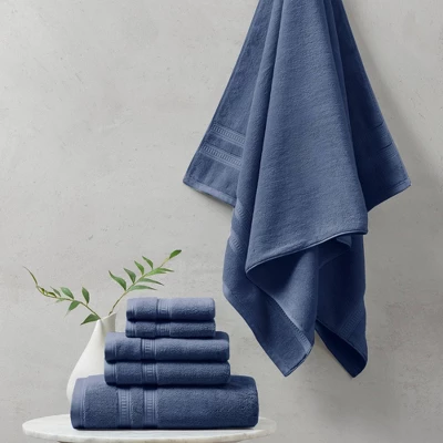 6pc Plume Cotton Feather Touch Antimicrobial Towel Set Navy - Beautyrest 6pc Plume Cotton Feather Touch Antimicrobial Towel Set Navy - Beautyrest -Bathroom Products Store GUEST 872ba794 c700 41de 9b5e aef8cb2c957c