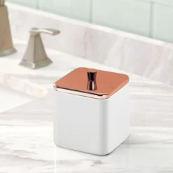 MDesign Square Metal Bathroom Vanity Canister Apothecary Jar 2 Pack -Bathroom Products Store GUEST 8766b3ff f72a 49d4 8d9b 0140e3b4a4cb