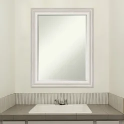 Amanti Art Trio White Wash Silver Petite Bevel Bathroom Wall Mirror 28.5 X 22.5 In. -Bathroom Products Store GUEST 87879295 21a4 401d 9b74 aebdf2556f62