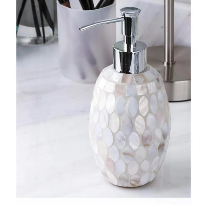 Whole Housewares Glass Mosaic Hand Soap Dispenser for Bathroom - 2 Piece - White Whole Housewares Glass Mosaic Hand Soap Dispenser For Bathroom - 2 Piece - White -Bathroom Products Store GUEST 89c696a4 d979 460b bab7 846248bc9940