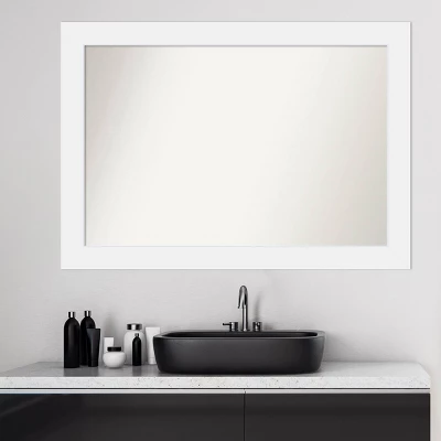 41" x 29" Non-Beveled Corvino Wood Bathroom Wall Mirror White - Amanti Art 41" X 29" Non-Beveled Corvino Wood Bathroom Wall Mirror White - Amanti Art -Bathroom Products Store GUEST 8bfc4ac8 5bfc 43a1 89de 1eda666d6aa9