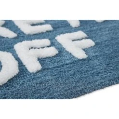 Kate Aurora Dorm Basics "Take It Off" Blue Typography Soft Tufted Oversized Bath Rug Runner - 2'x5' -Bathroom Products Store GUEST 8dc1bfaf 2620 42b6 880a ec860d39c9a8