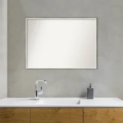 39" X 28" Non-Beveled Lucie Wood Bathroom Wall Mirror Silver - Amanti Art 9 39" X 28" Non-Beveled Lucie Wood Bathroom Wall Mirror Silver - Amanti Art -Bathroom Products Store GUEST 8e109cc8 4f95 4740 9f1b b8b6ac1a9648