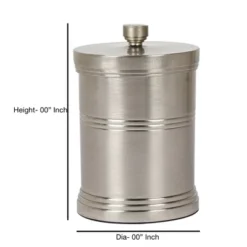 Dual Ridge Metal Bathroom Vanity Countertop Storage Organizer Canister Jar - Nu Steel