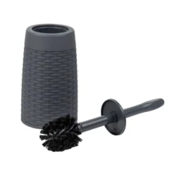 Round Premium Wicker Look Wastepaper Basket And Toilet Brush Set Gray - Mind Reader 4 Round Premium Wicker Look Wastepaper Basket And Toilet Brush Set Gray - Mind Reader -Bathroom Products Store GUEST 903e8233 82bc 4e55 9a6e 3e856828cf64