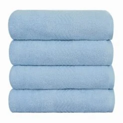 4 Pieces Luxury Bath Towels Soft Absorbent 100% Cotton Cream Towel Set- PiccoCasa