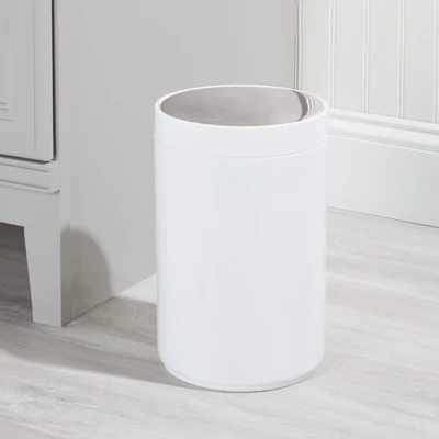mDesign Plastic Small Round Trash Can Wastebasket, Swing Lid MDesign Plastic Small Round Trash Can Wastebasket, Swing Lid -Bathroom Products Store GUEST 93b1df60 ee70 42cd ae81 72449f4c244b