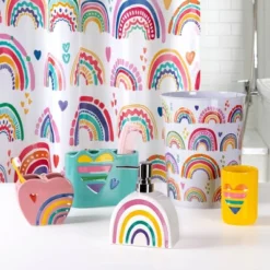 3pc Rainbow Hearts Bathroom Accessories Set - Allure Home Creations -Bathroom Products Store GUEST 96f76aba eafc 4881 97e6 f6c43b5b136c