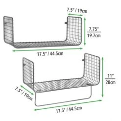 MDesign Bath Storage Organizer Shelving Set Of 2 - 1 Shelf With Towel Bar -Bathroom Products Store GUEST 98bcbdb4 824b 49d8 9f9b dbb6c33f58c2